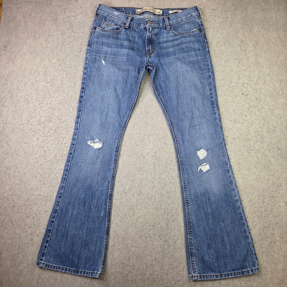 Hollister Women's Cali Flare Low Rise Embroidered Distressed Y2K VINTAGE Size 11